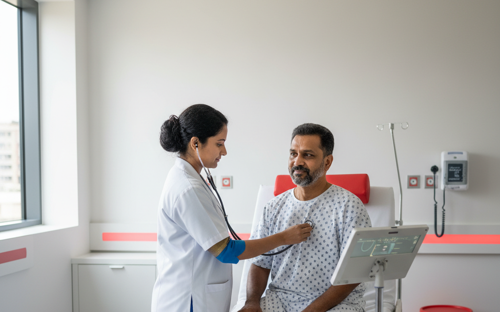 Doctor consulting with patient at Kandasamy Hospital